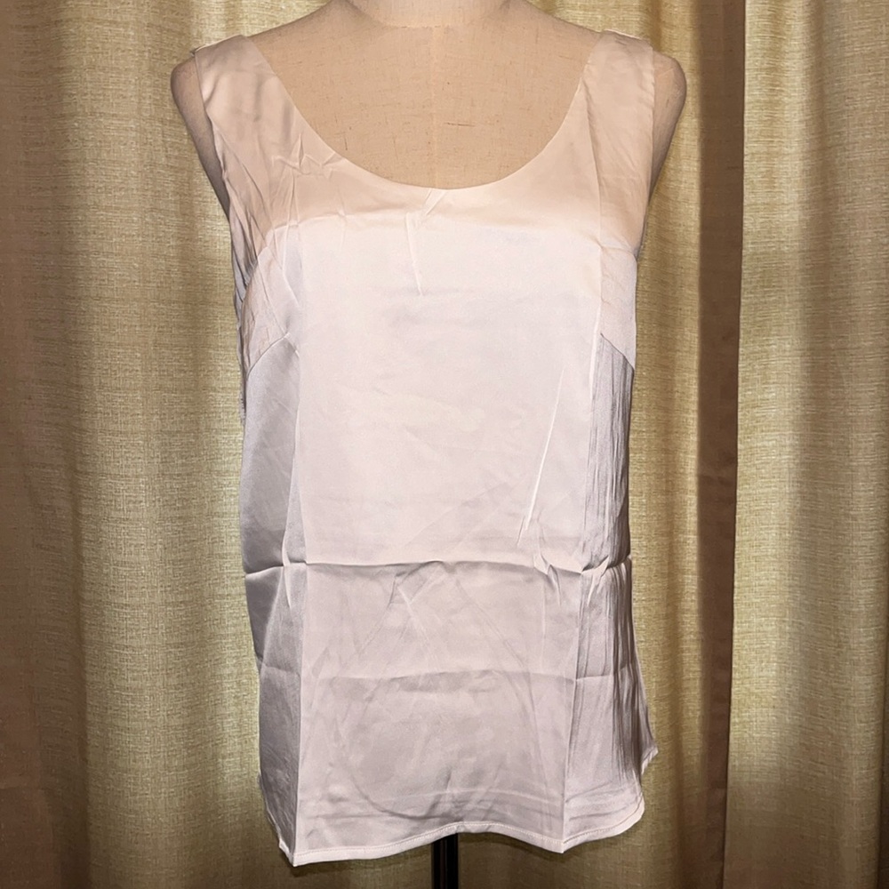 Stylish White Sleeveless Dressy Blouse Womens Small